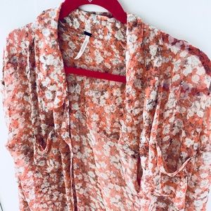Free People button down see through blouse